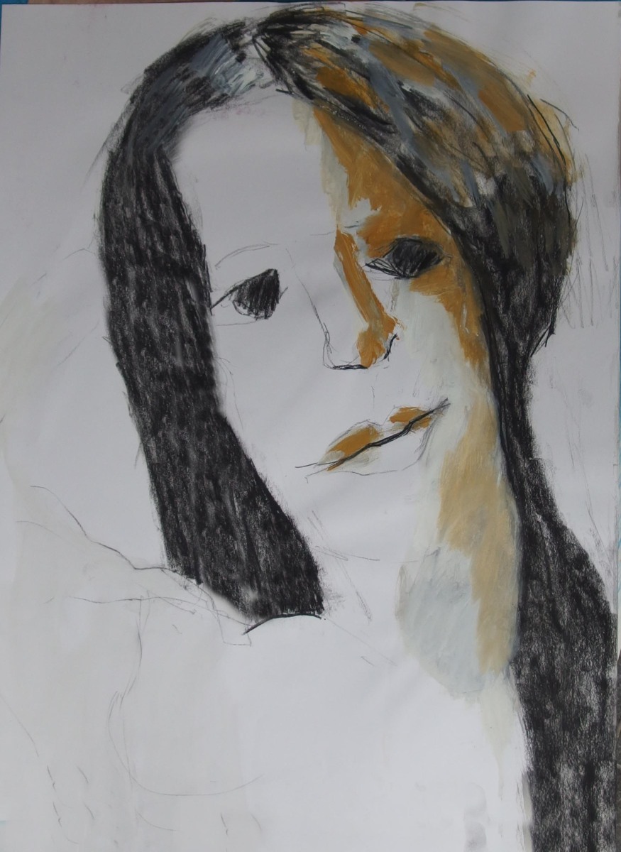 portret-naar-Egon-Schiele-acryl